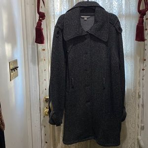 VALERIE STEVENS-REALLY NICE! SOFT CLOTH ‘MESH’ PATTERN COAT W/BELT